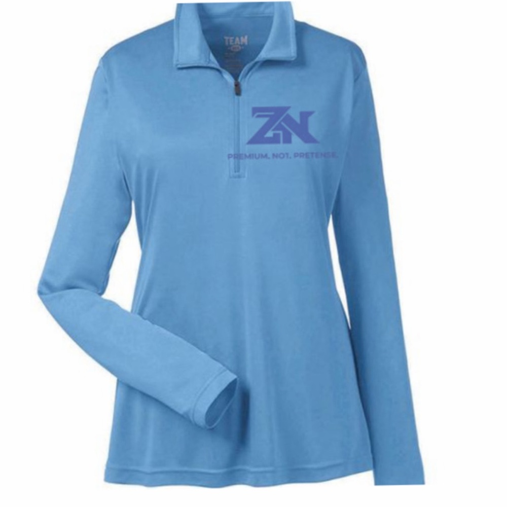 ZNK Women's 1/4 Zip Logo Performance Running TopBlue